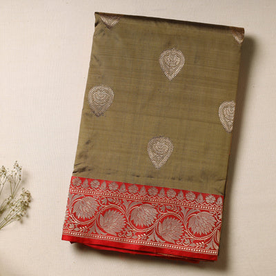 Brown - Banarasi Handloom Pure Katan Silk Kaduwa Zari Buti Saree