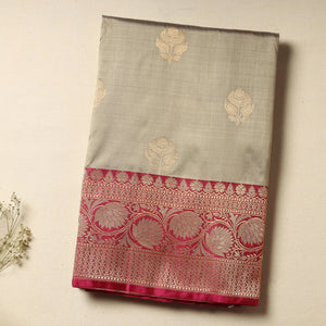 Beige - Banarasi Handloom Pure Katan Silk Kaduwa Zari Buti Saree
