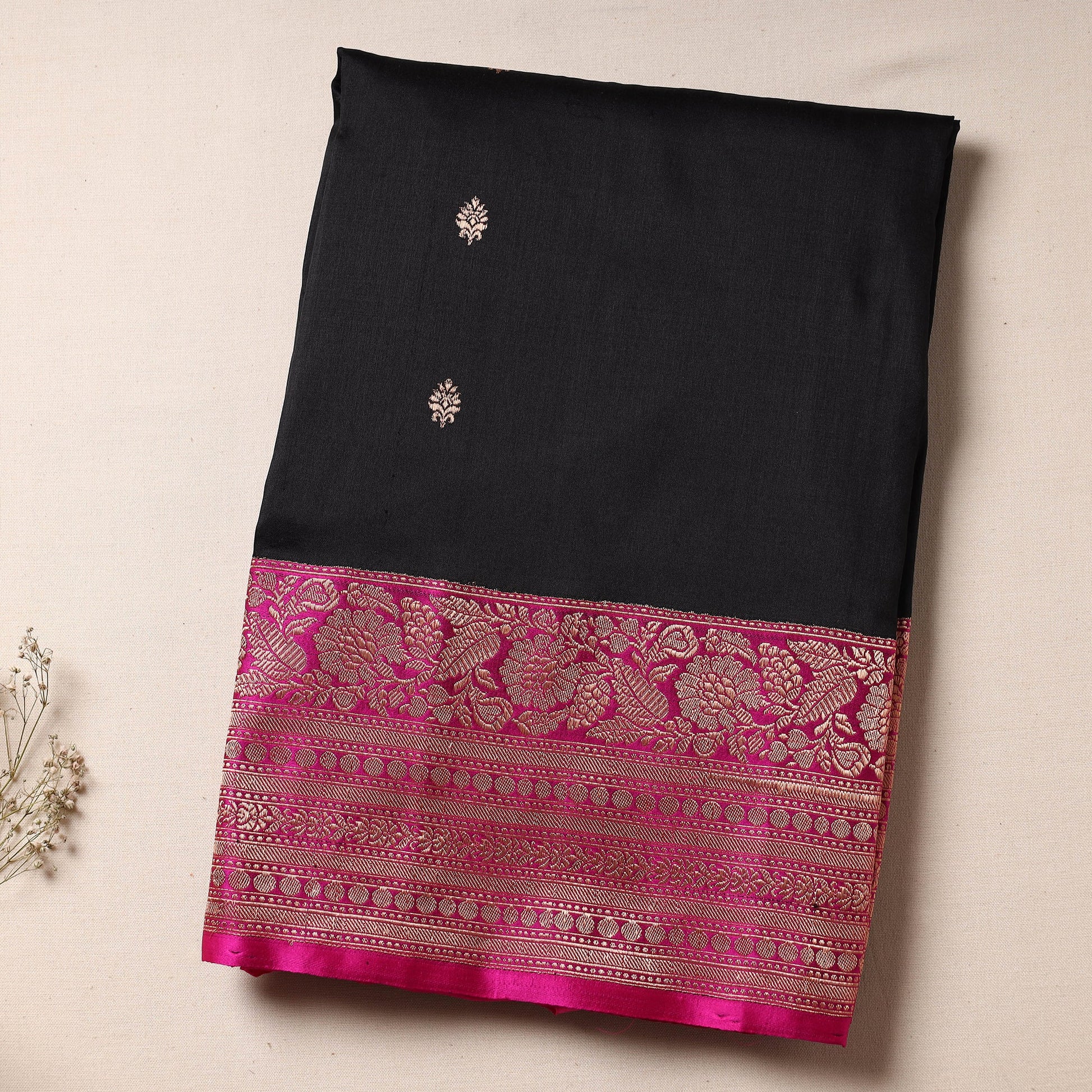 Black - Banarasi Handloom Pure Katan Silk Kaduwa Zari Buti Saree