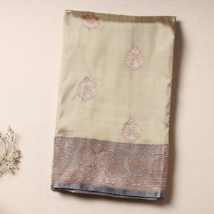 Beige - Banarasi Handloom Pure Katan Silk Kaduwa Zari Buti Saree