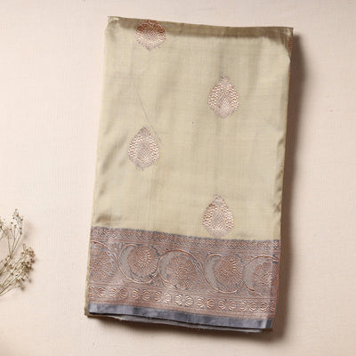 Beige - Banarasi Handloom Pure Katan Silk Kaduwa Zari Buti Saree