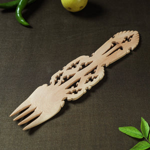 Beige - Udayagiri Wooden Serving Kajur Fork 15