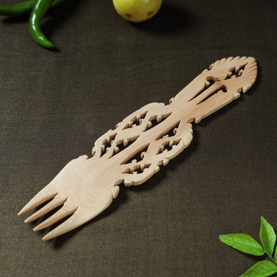 Beige - Udayagiri Wooden Serving Kajur Fork 15