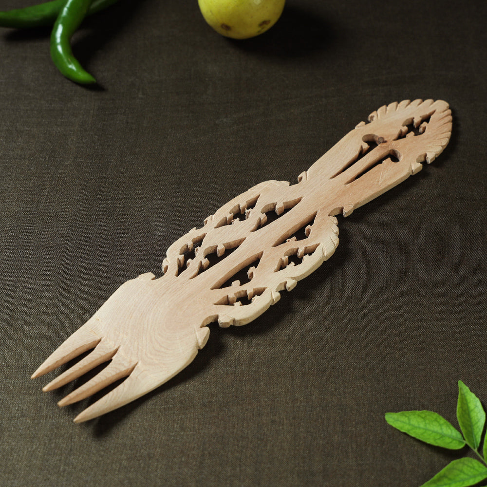 Beige - Udayagiri Wooden Serving Kajur Fork 15