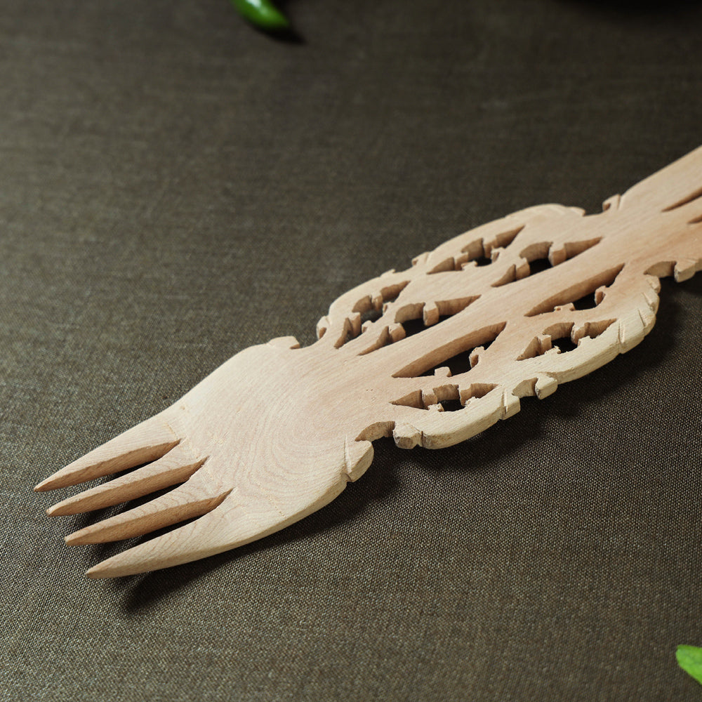 Beige - Udayagiri Wooden Serving Kajur Fork 15