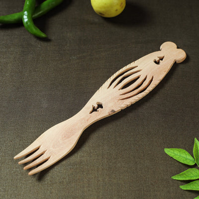 Beige - Udayagiri Wooden Fish Design Fork