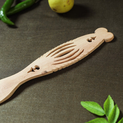 Beige - Udayagiri Wooden Fish Design Fork