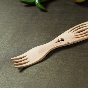 Beige - Udayagiri Wooden Fish Design Fork
