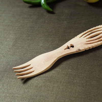 Beige - Udayagiri Wooden Fish Design Fork