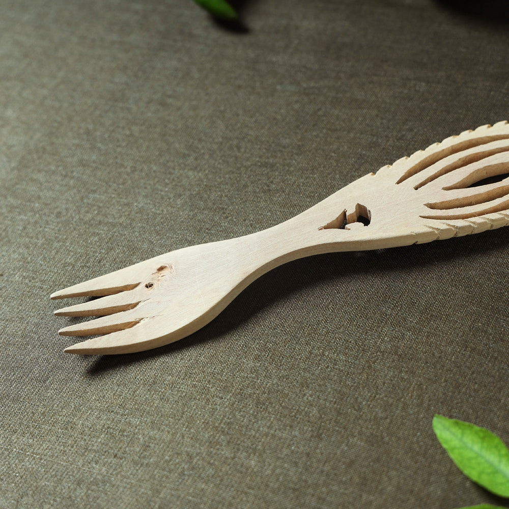 Beige - Udayagiri Wooden Fish Design Fork