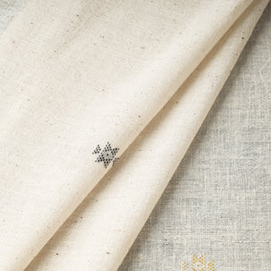 Beige - Organic Kala Cotton Pure Handloom Chomuk Buta Fabric