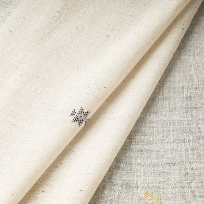 Beige - Organic Kala Cotton Pure Handloom Chomuk Buta Fabric