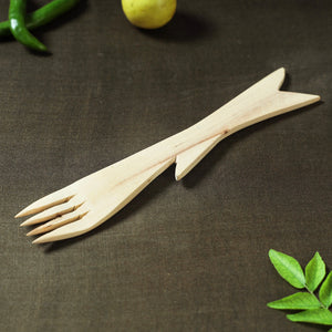 Beige - Udayagiri Wooden Serving Fork (Small)