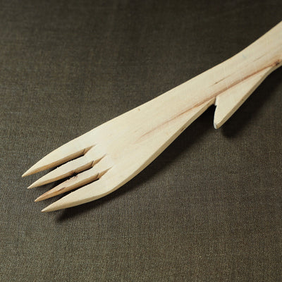Beige - Udayagiri Wooden Serving Fork (Small)