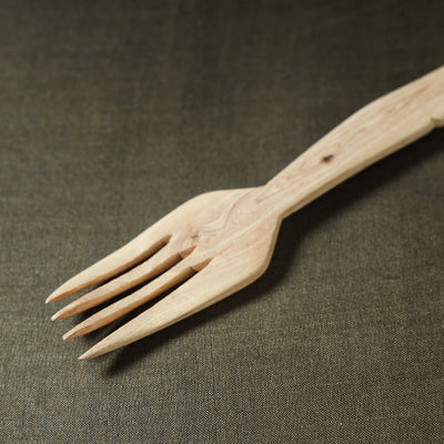 Beige - Udayagiri Wooden Serving Fork (Small)
