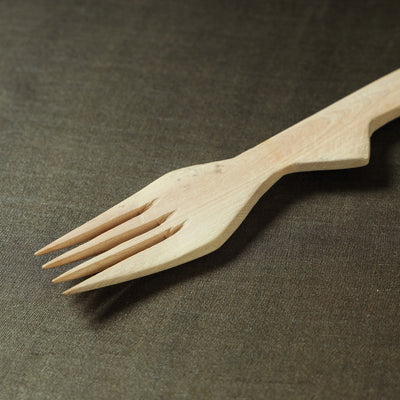 Beige - Udayagiri Wooden Serving Fork (Small)