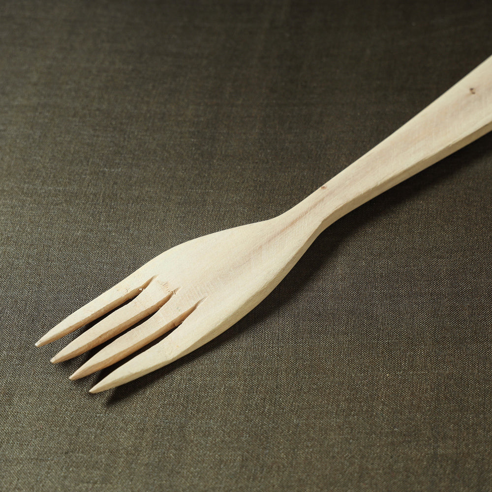 Beige - Udayagiri Wooden Serving Fork (Small)