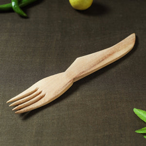 Beige - Udayagiri Wooden Serving Fork (Small)