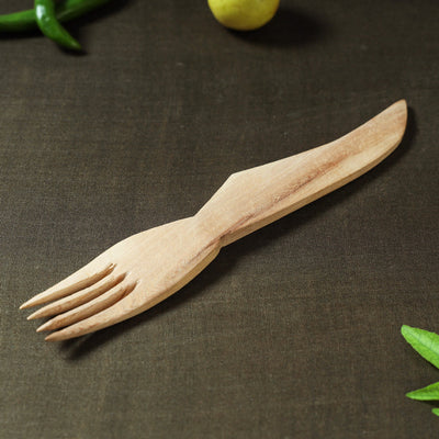 Beige - Udayagiri Wooden Serving Fork (Small)
