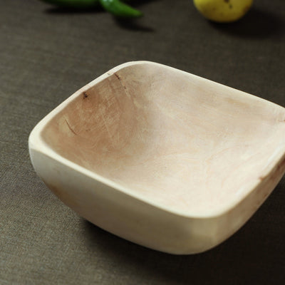 Beige - Udayagiri Wooden Square Bowl