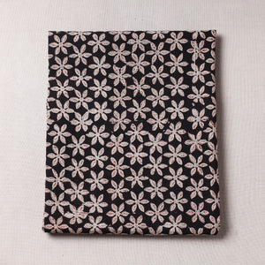 Black - Ajrakh Block Printed Cotton Precut Fabric (1.2 meter)