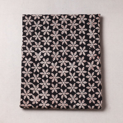 Black - Ajrakh Block Printed Cotton Precut Fabric (1.2 meter)