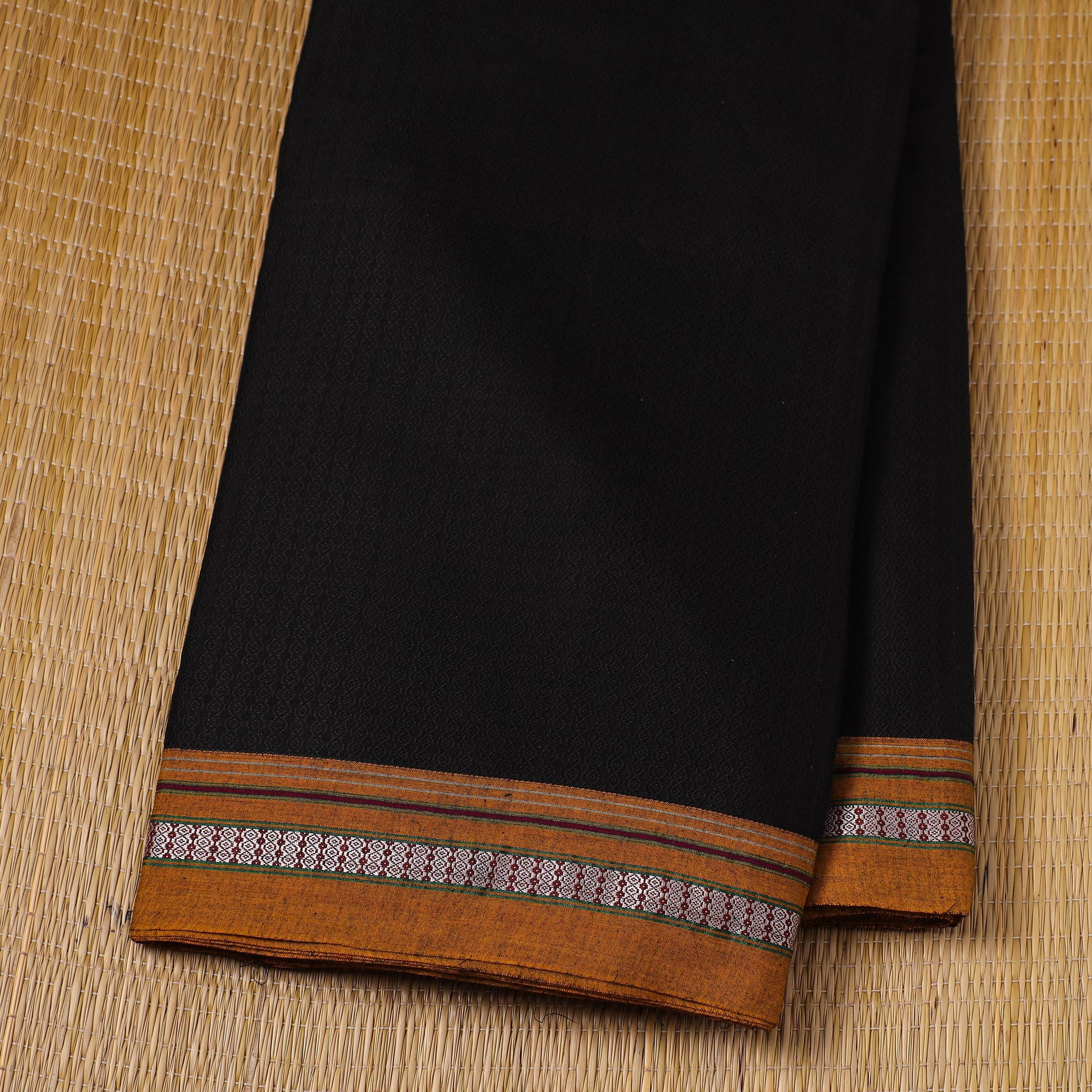 Black - Karnataka Weave Cotton Khun Fabric 17