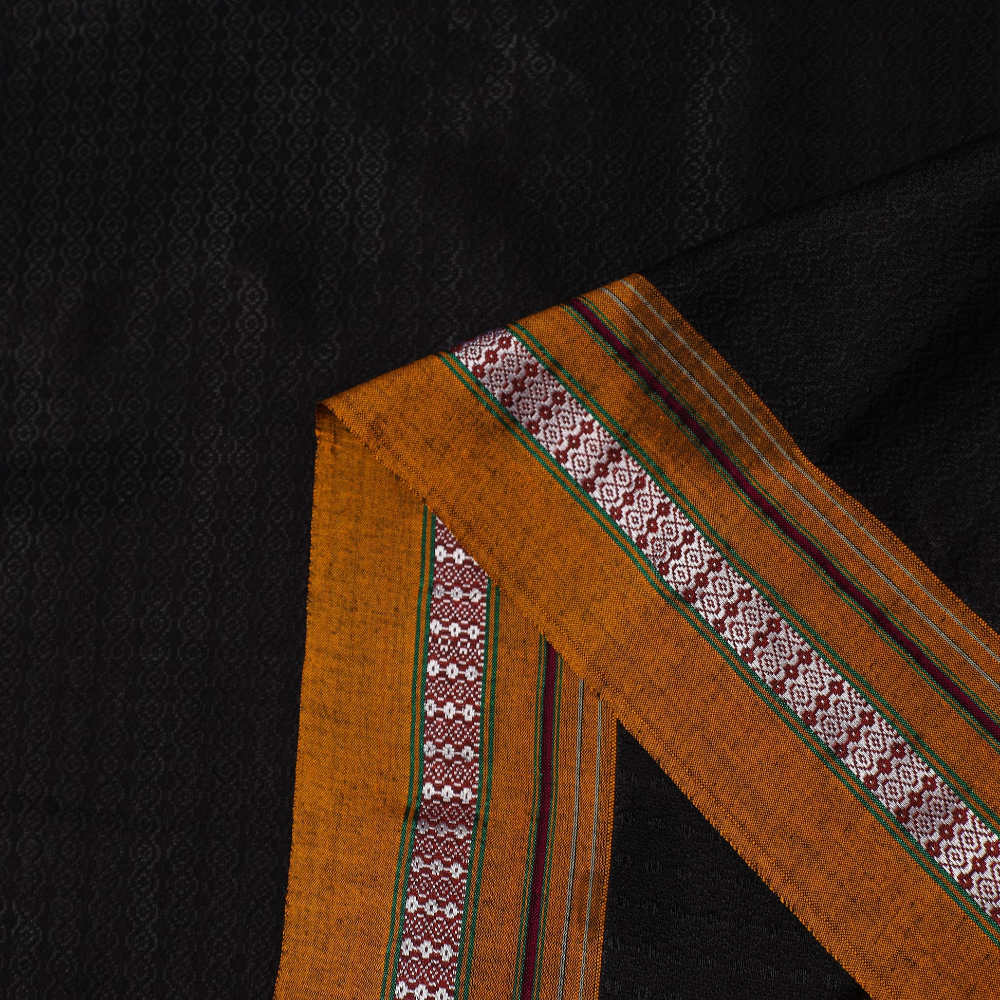 Black - Karnataka Weave Cotton Khun Fabric 17