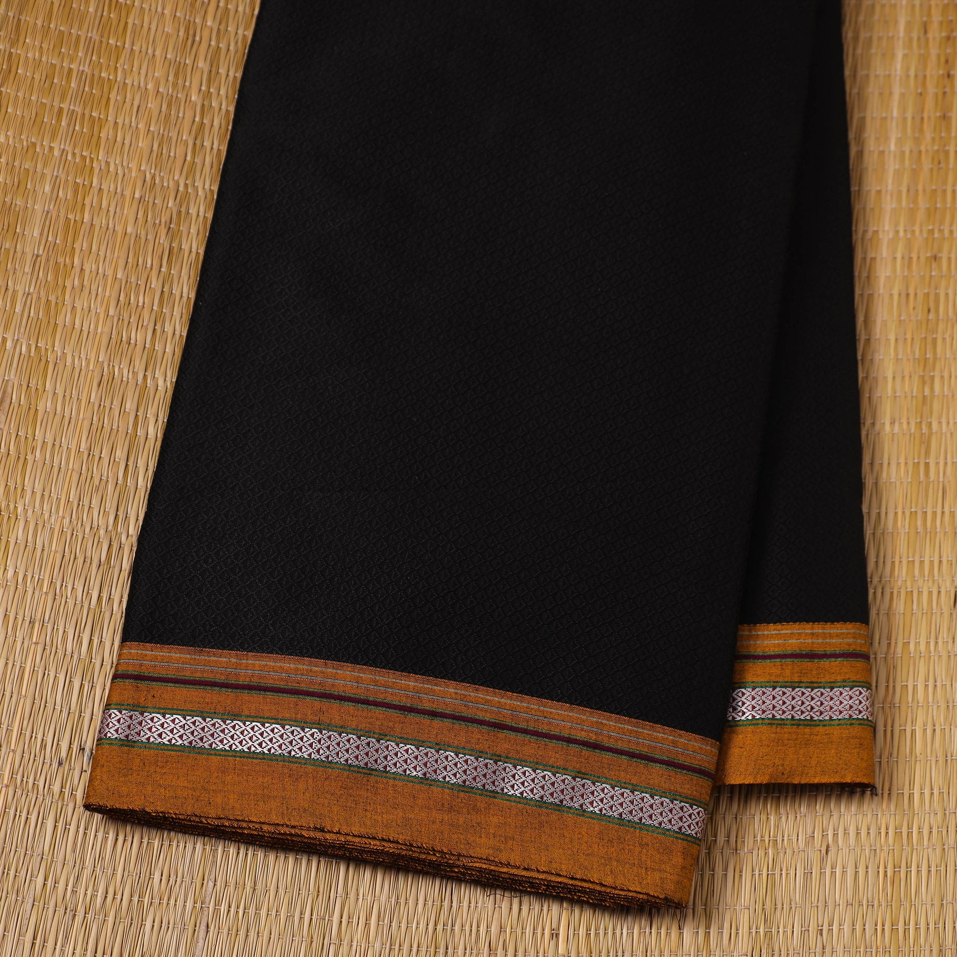 Black - Karnataka Weave Cotton Khun Fabric 26