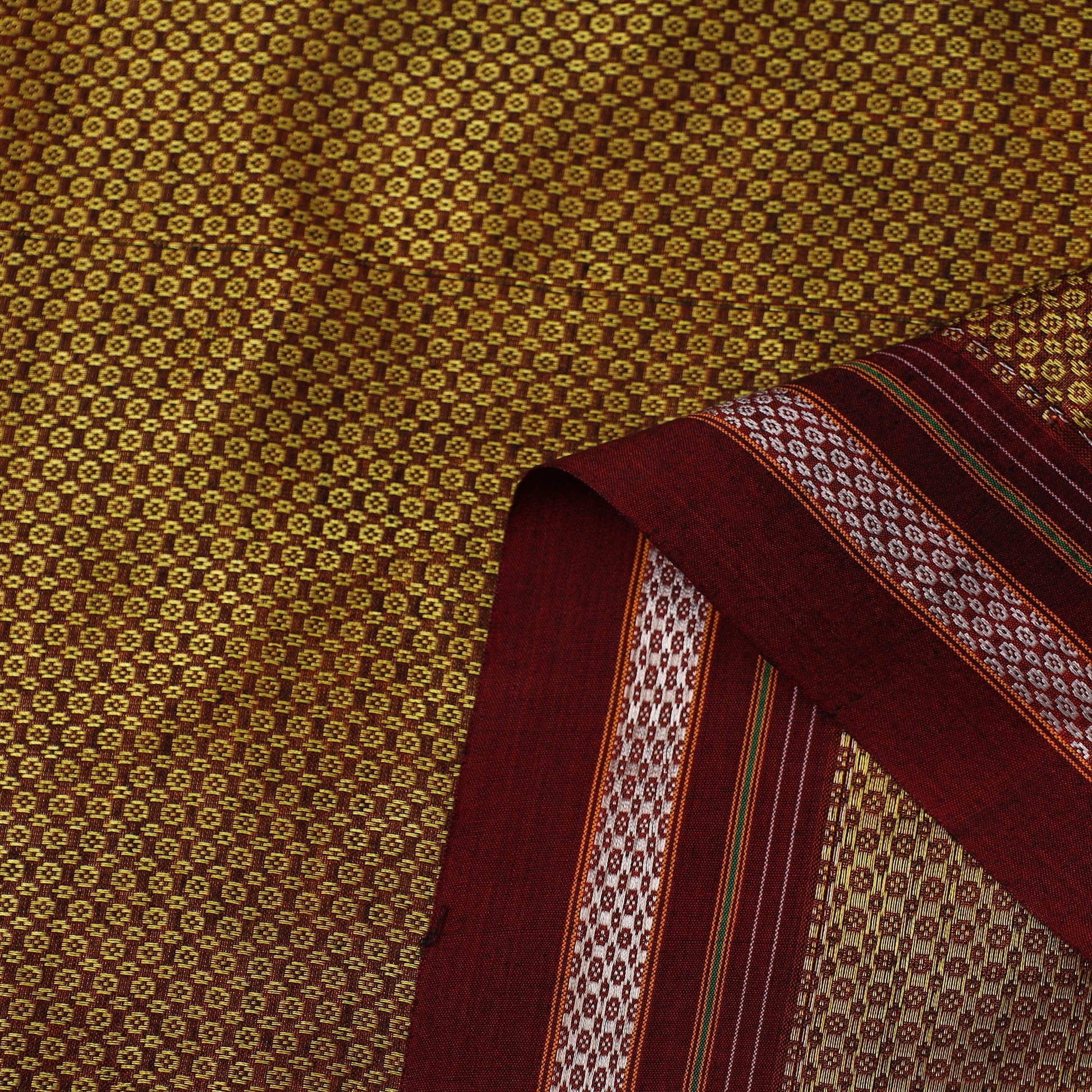 Brown - Karnataka Weave Cotton Khun Fabric 31