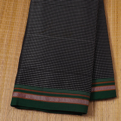 Black - Karnataka Weave Cotton Khun Fabric 48