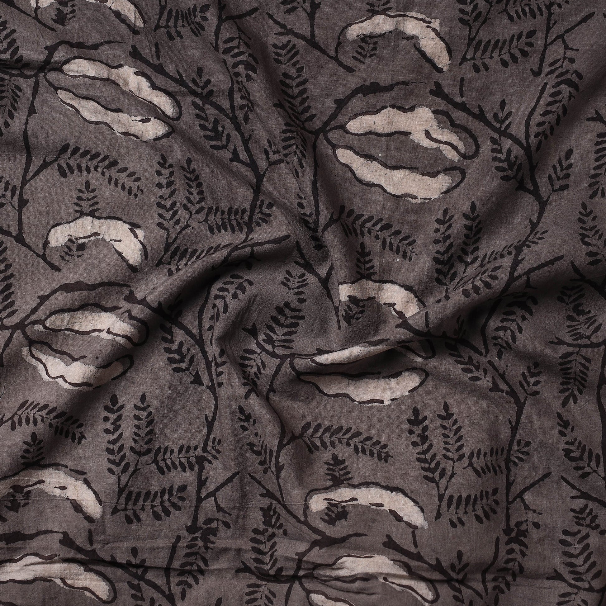 Brown - Bagru Block Printed Cotton Precut Fabric (1 meter)