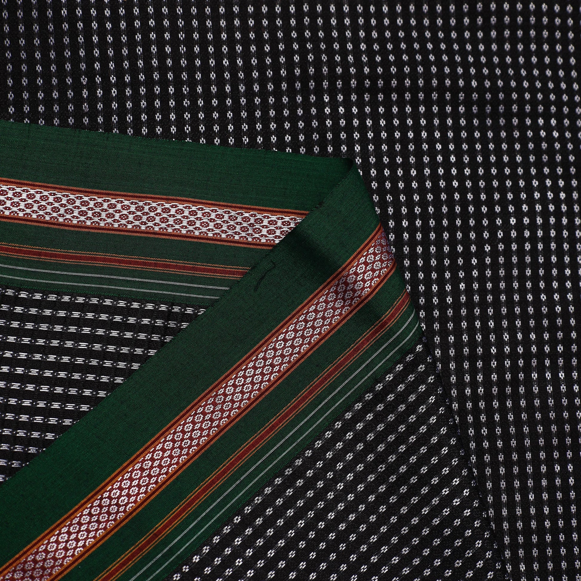 Black - Karnataka Weave Cotton Khun Fabric 34