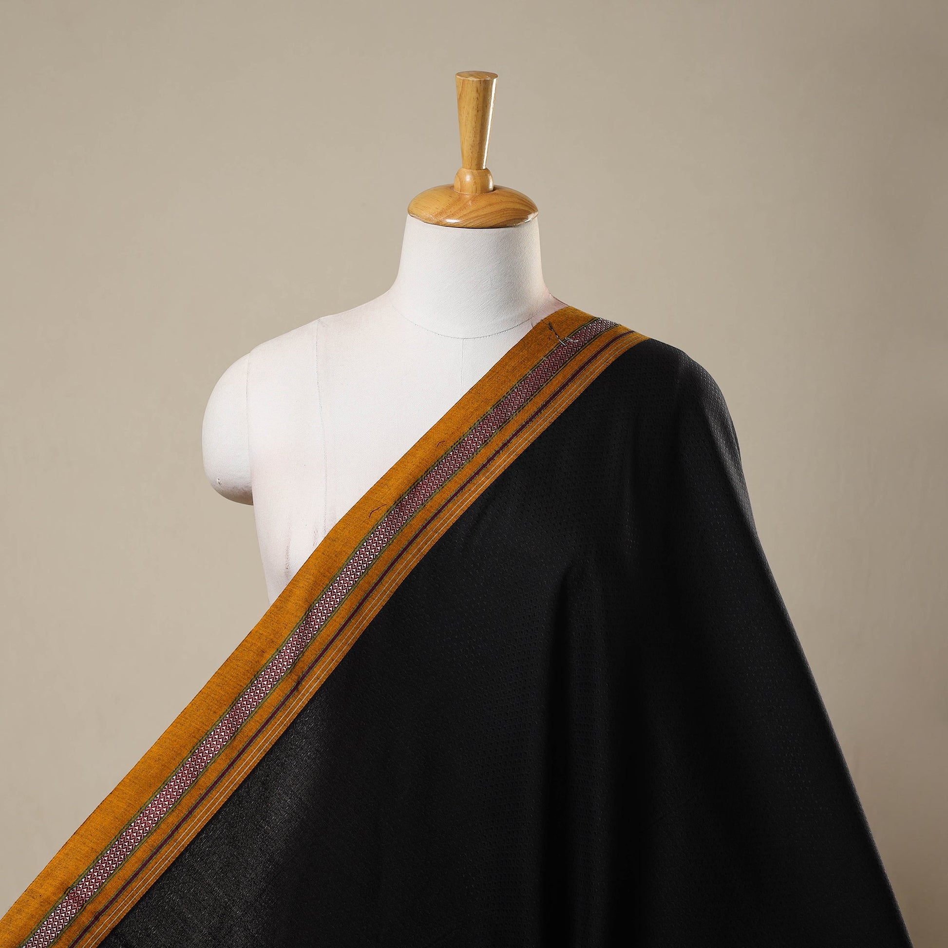Black - Karnataka Weave Cotton Khun Fabric 26