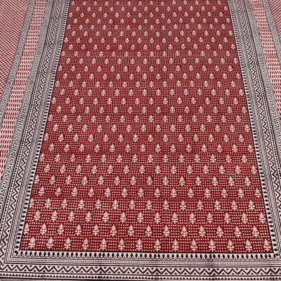 Bagh Block Printed Cotton Double Bed Cover with Pillow Covers (112 x 92 in)