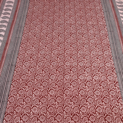 Bagh Block Printed Cotton Double Bed Cover with Pillow Covers (112 x 92 in)