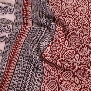 Bagh Block Printed Cotton Double Bed Cover with Pillow Covers (112 x 92 in)