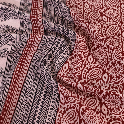 Bagh Block Printed Cotton Double Bed Cover with Pillow Covers (112 x 92 in)