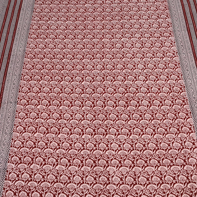 Bagh Block Printed Cotton Double Bed Cover with Pillow Covers (112 x 92 in)