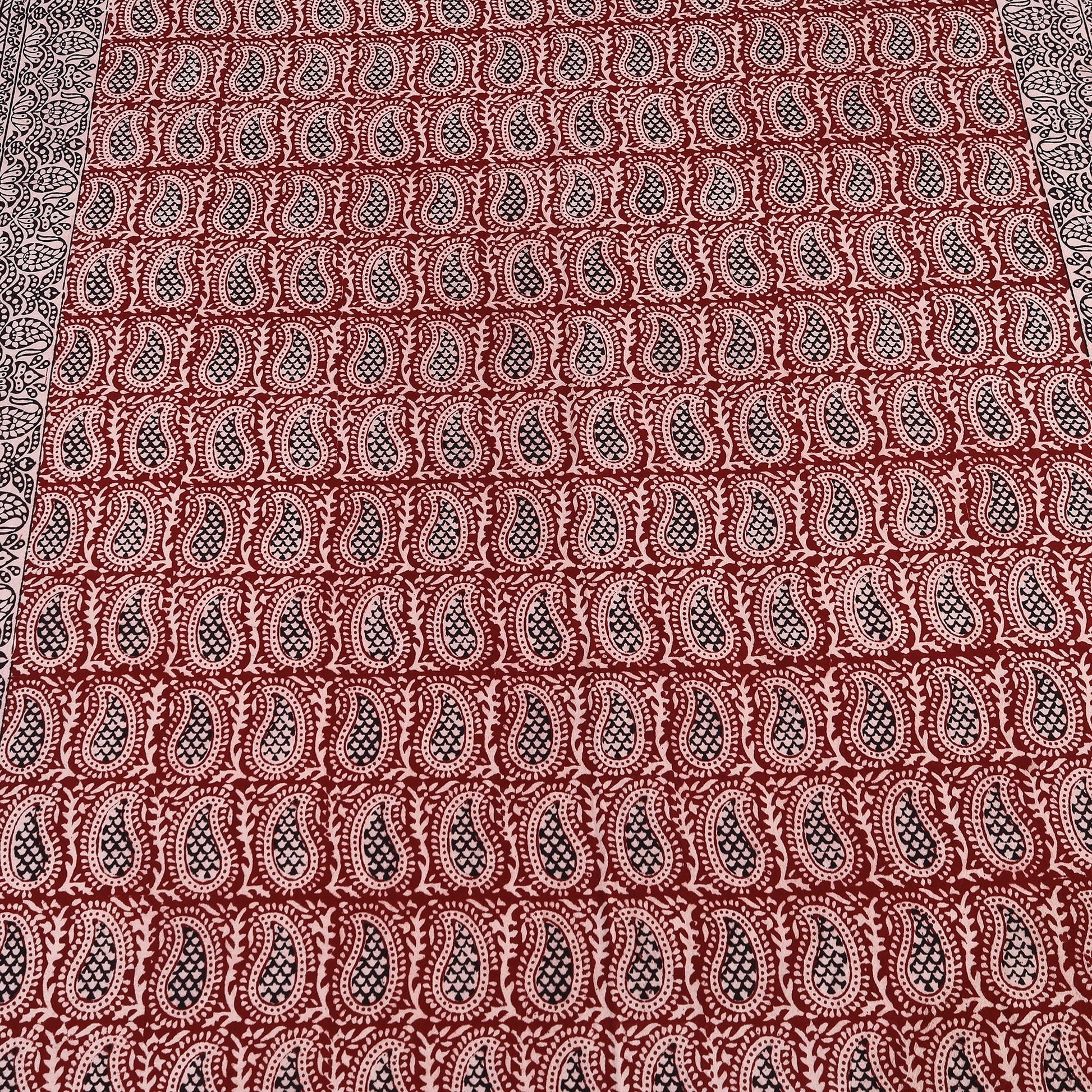 Bagh Block Printed Cotton Double Bed Cover with Pillow Covers (112 x 92 in)