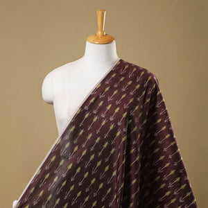 Brown - Mercerised Cotton Pochampally Ikat Fabric 10