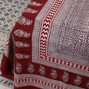 Bagh Block Printed Cotton Double Bed Cover with Pillow Covers (112 x 92 in)