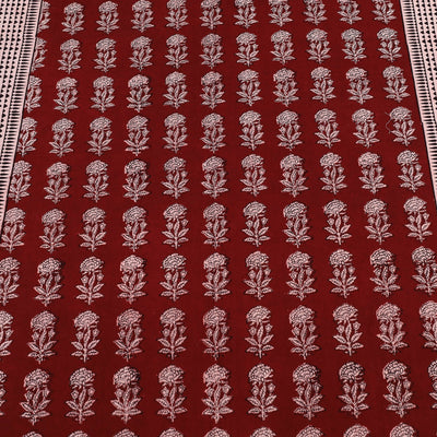 Bagh Block Printed Cotton Double Bed Cover with Pillow Covers (112 x 92 in)