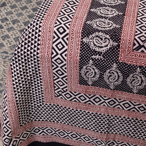 Bagh Block Printed Cotton Double Bed Cover with Pillow Covers (112 x 92 in)