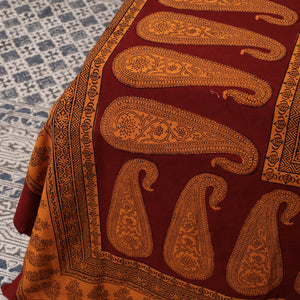 Bagh Block Printed Cotton Double Bed Cover with Pillow Covers (112 x 92 in)