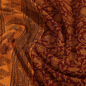 Bagh Block Printed Cotton Double Bed Cover with Pillow Covers (112 x 92 in)