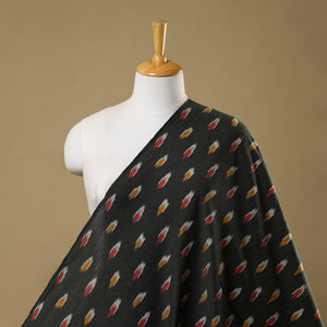Black - Cotton Pochampally Ikat Fabric 22