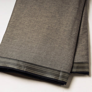 Brown - Prewashed Dharwad Cotton Thread Border Fabric