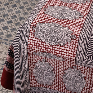 Bagh Block Printed Cotton Double Bed Cover with Pillow Covers (112 x 92 in)