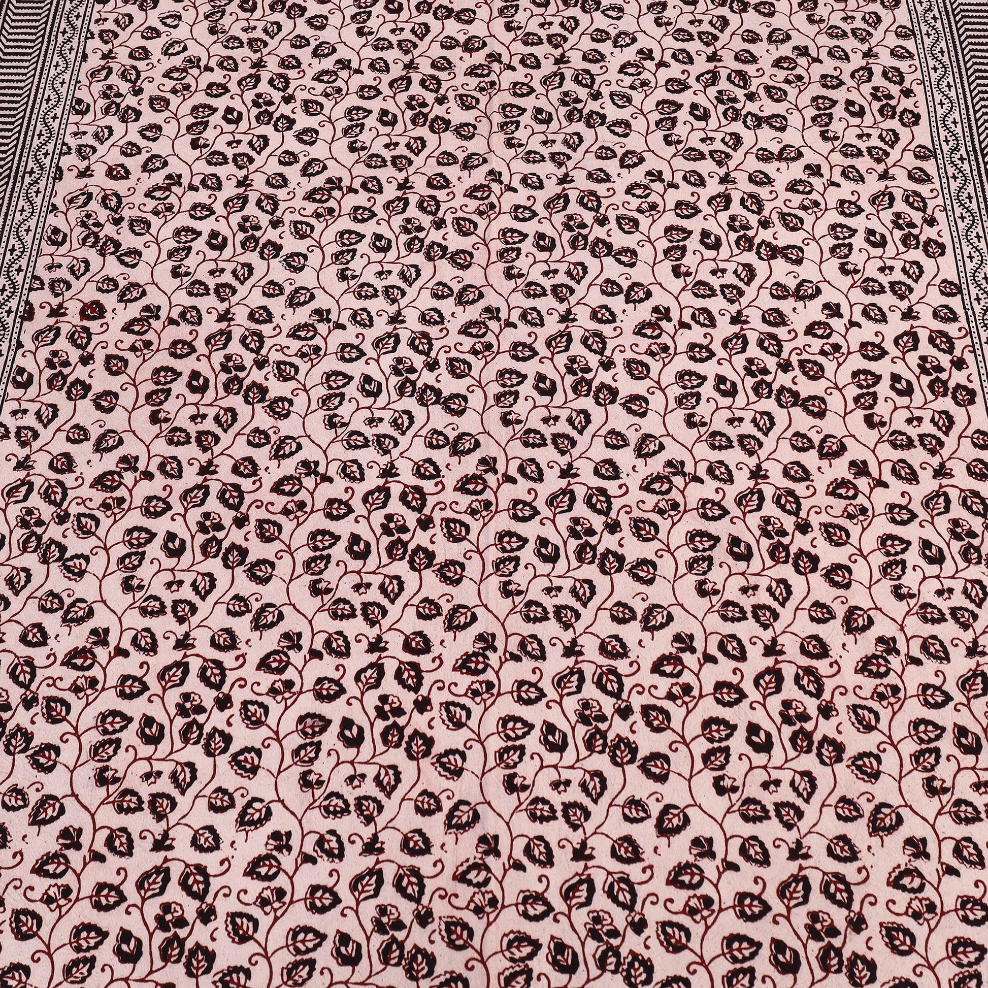 Bagh Block Printed Cotton Double Bed Cover with Pillow Covers (112 x 92 in)
